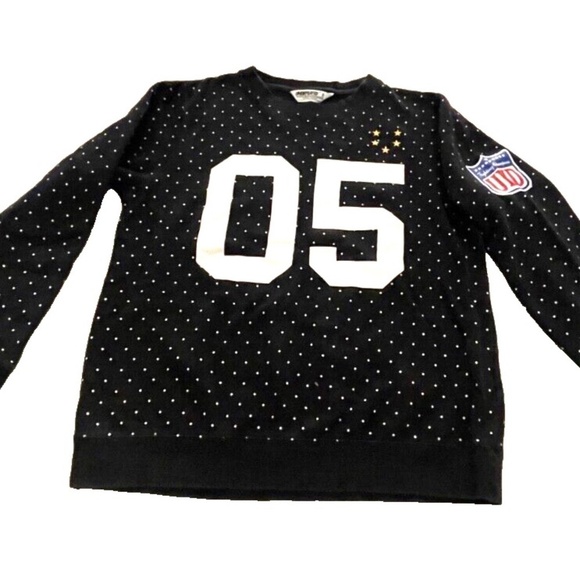 Undefeated "Ruthless" Women's Crew Neck Sweatshirt; Black w/ Polka Dots; Size S - Picture 1 of 8